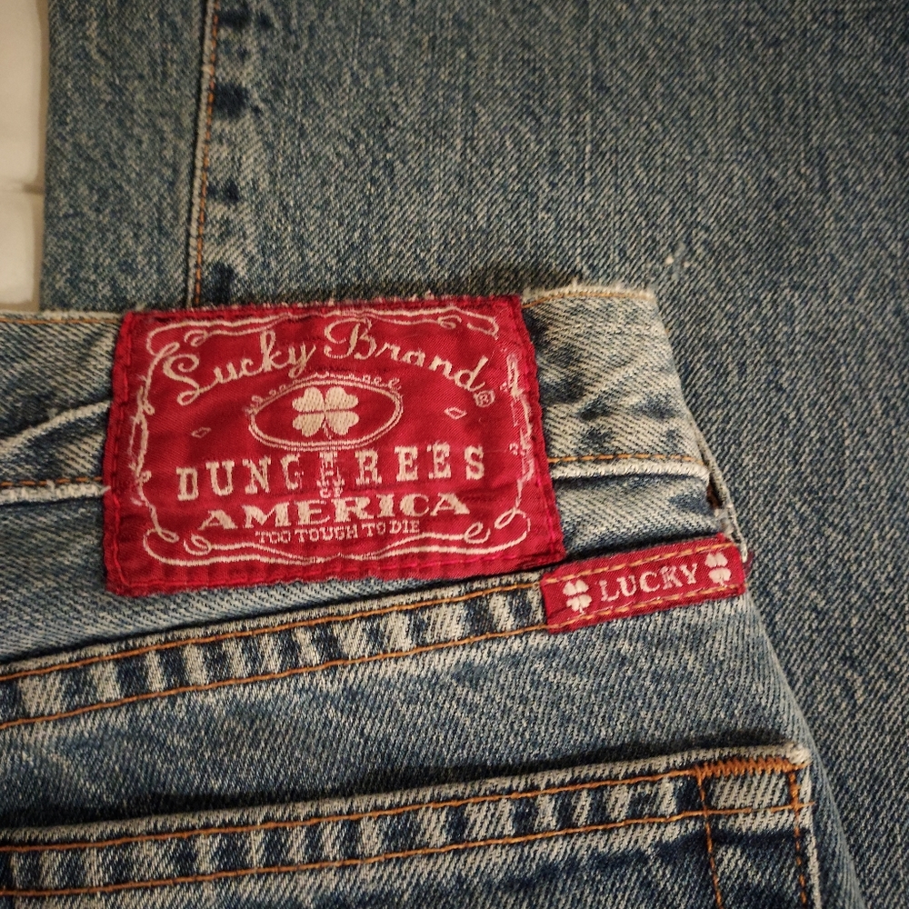 EUC Lucky Brand 100 percent cotton jeans, size 8, 29 waist American made - Picture 9 of 9
